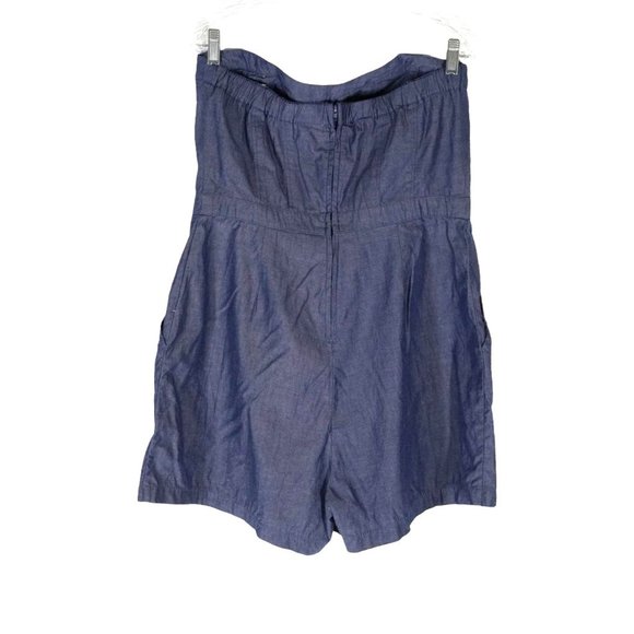Mossimo Chambray Short Romper Womens Size XL Sleeveless Strapless - Picture 6 of 10